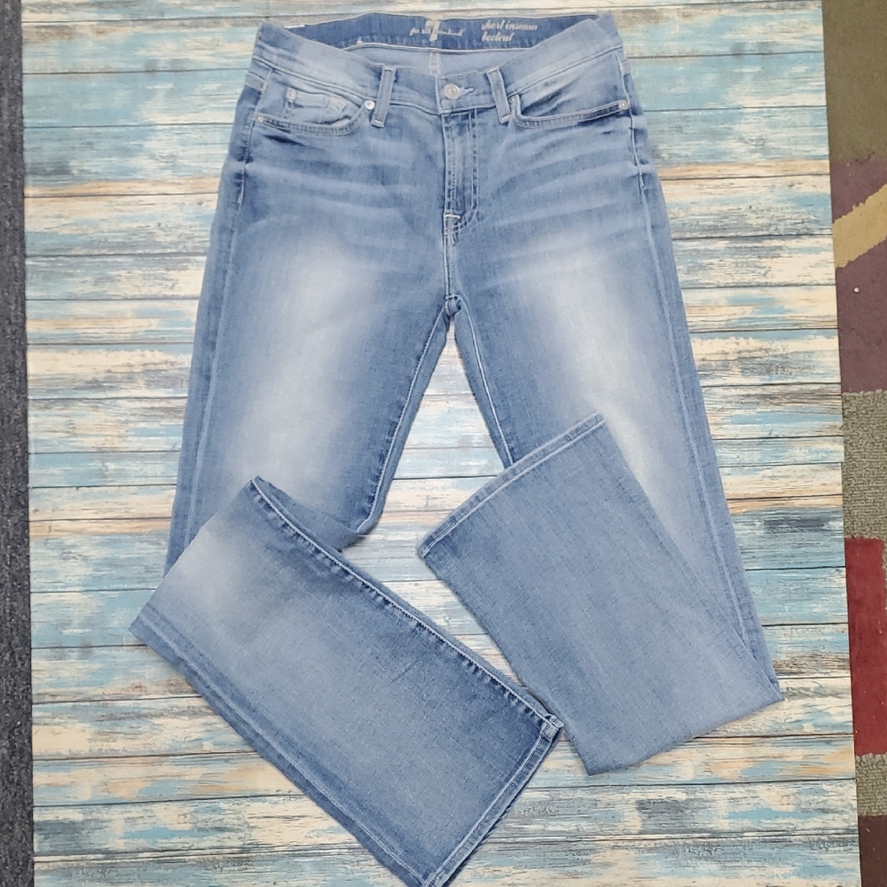 Trendy Light Blue Bootcut Jeans For All 7 Mankind